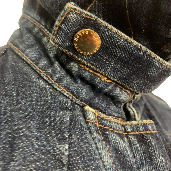 VTG LAUREN JEANS CO Denim Blue Fireman Clasp Jacket Womens SZ XS Coat 90s EUC - Picture 5 of 8